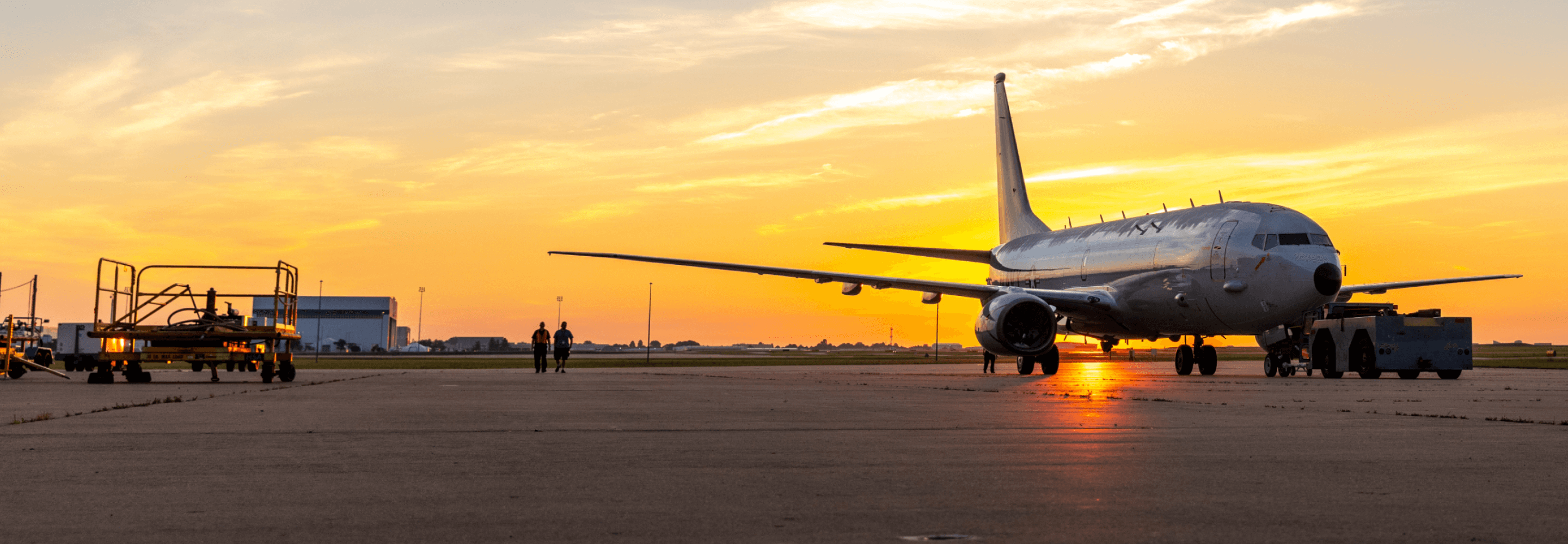 Airplane at sunset