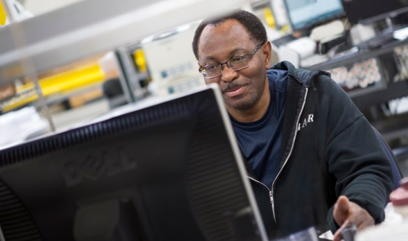 employee working at computer