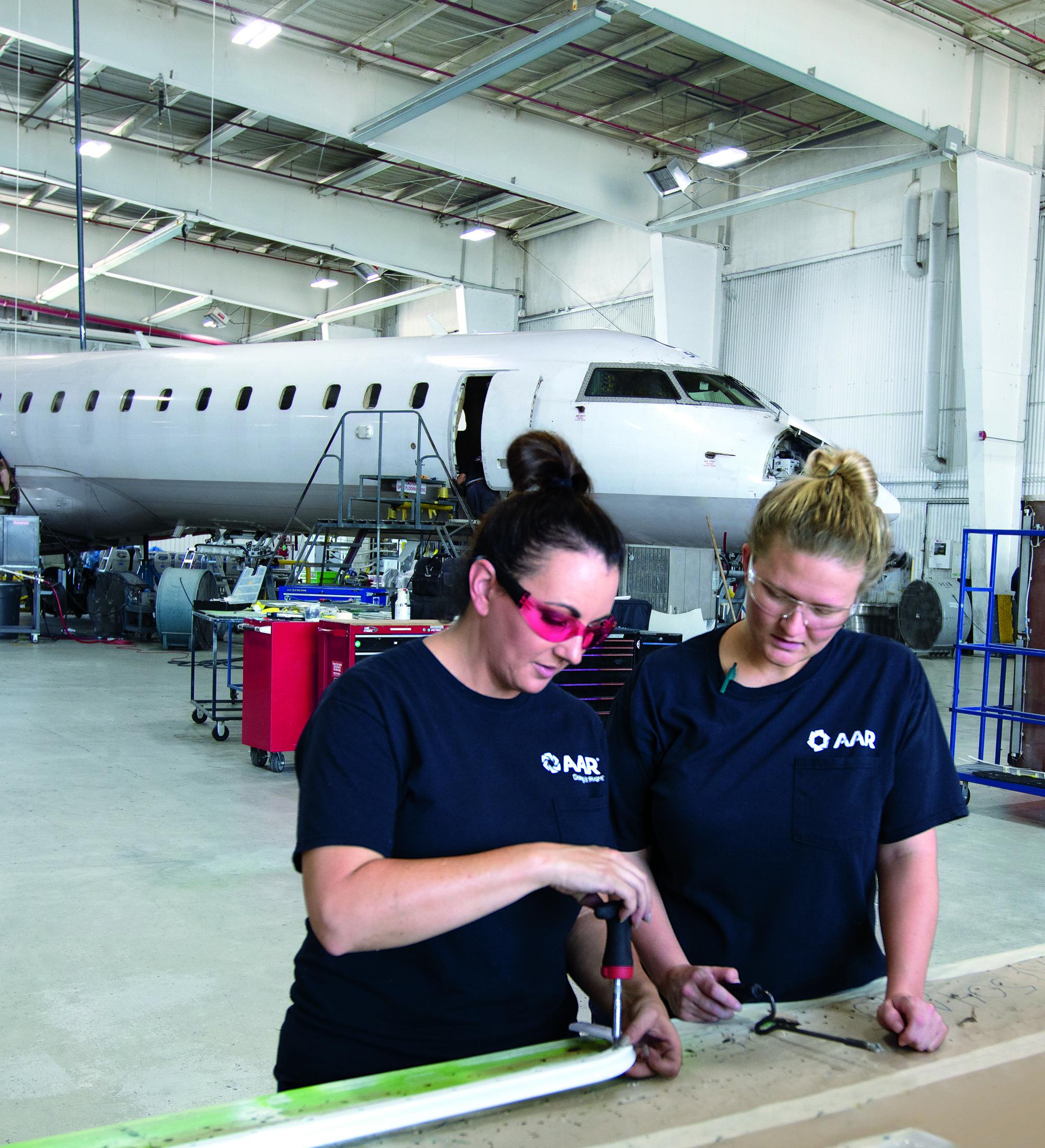 Female aviation mechanics