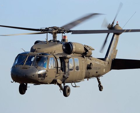 Helicopter in the air