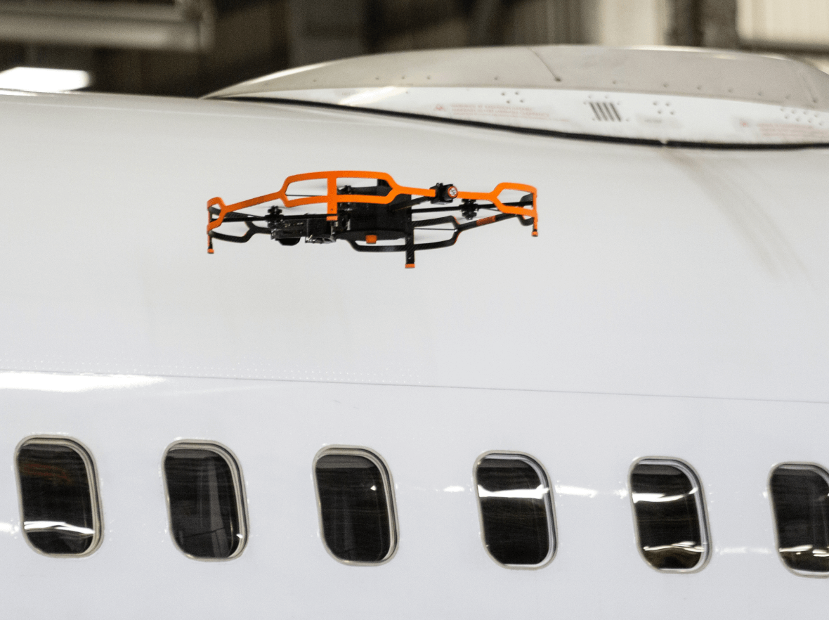 Drone flying next to aircraft Drone flying next to aircraft